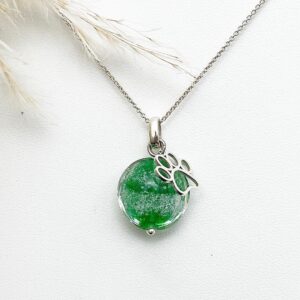 Green flat pendant with pawprint